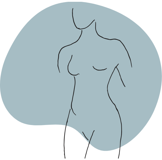 Line illustration of a woman's body