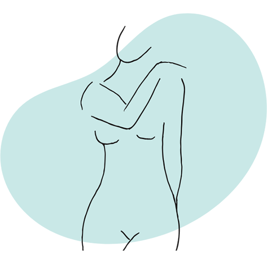 Line illustration of a woman's body